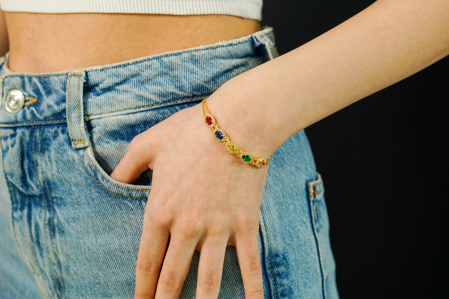 Zirkon Taşlı Bileklik