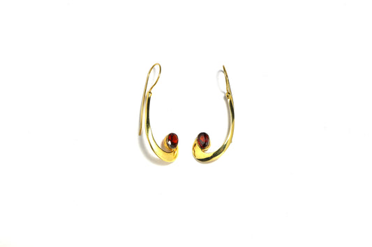 Kırmızı Zirkon Taşlı Küpe